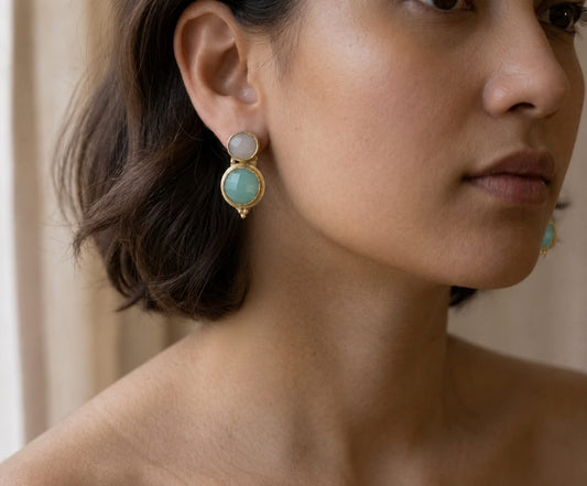 Round in love with Pink and Aqua Chalcedony