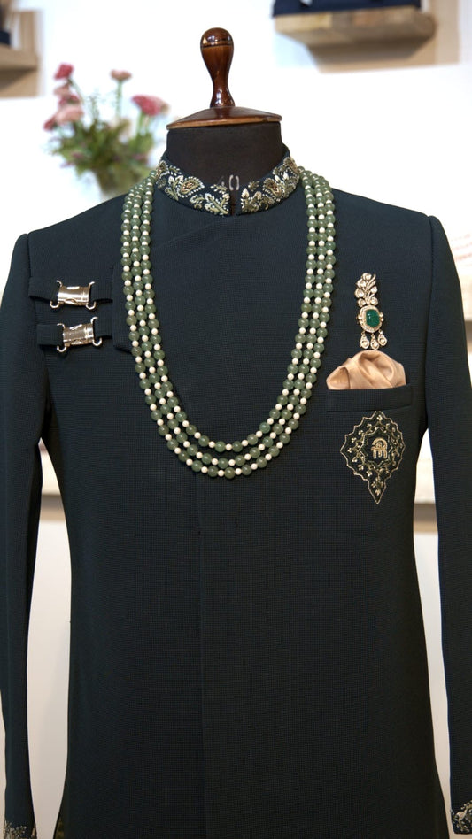Mala in Soft Green and Pearls
