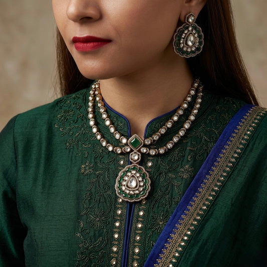 Arisha Polki Double Line Set