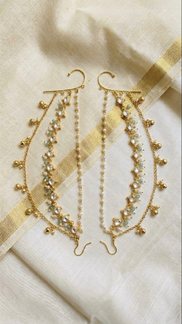 Rajasi Pearl in White Kundan(Pair)