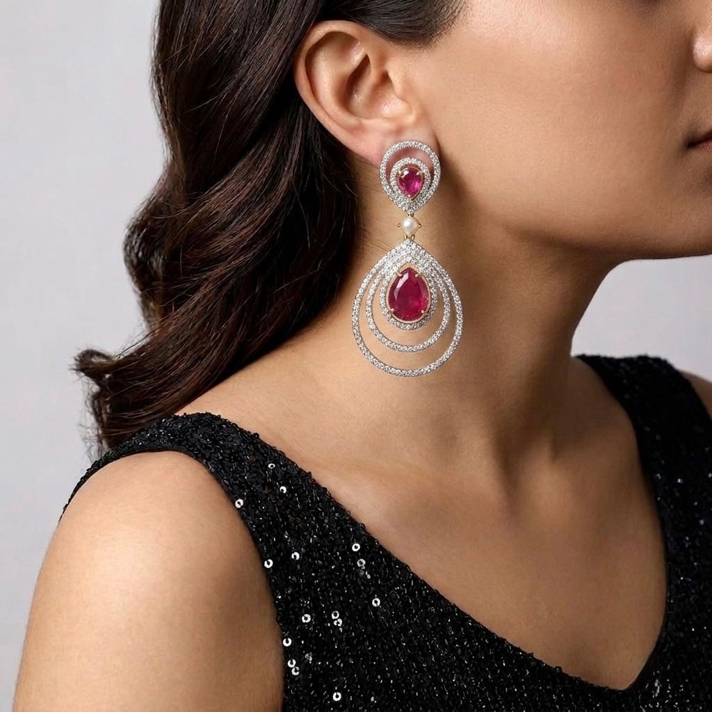 Grace AD Earrings in Ruby