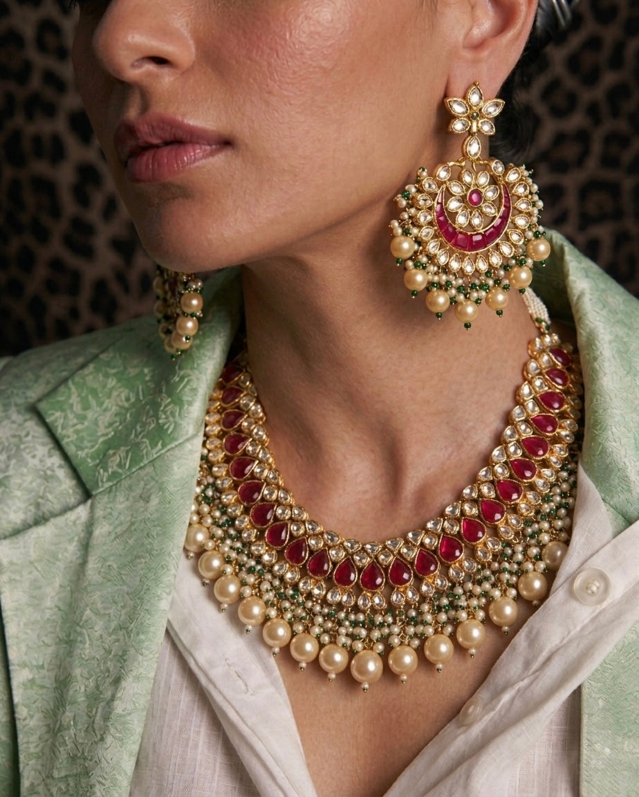 Padmavati Choker in Pachi Kundan