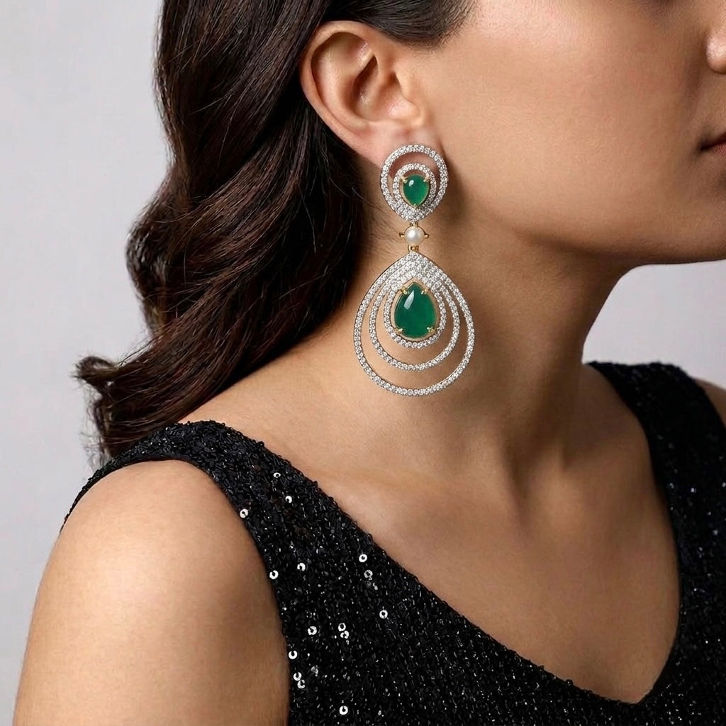 Grace AD Earrings in Emerald