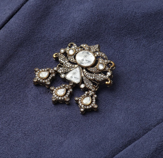 Vedic Polki Brooch