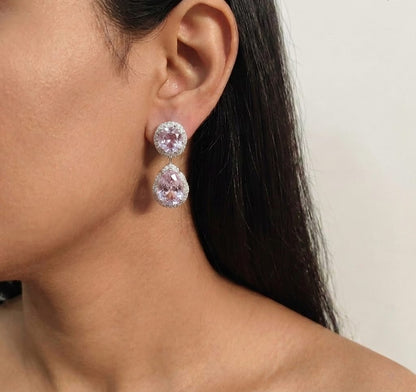 American Diamonds Pink Earrings,
