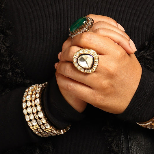 Aamna Polki Double Line Bangle