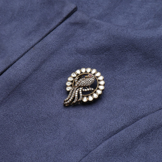 Bird in Polki Brooch