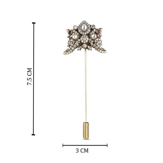 Maharaja Polki Lapel Pin