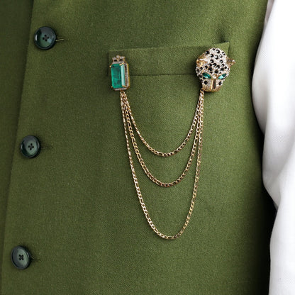 Jagaur in Emerald Doublet Stud