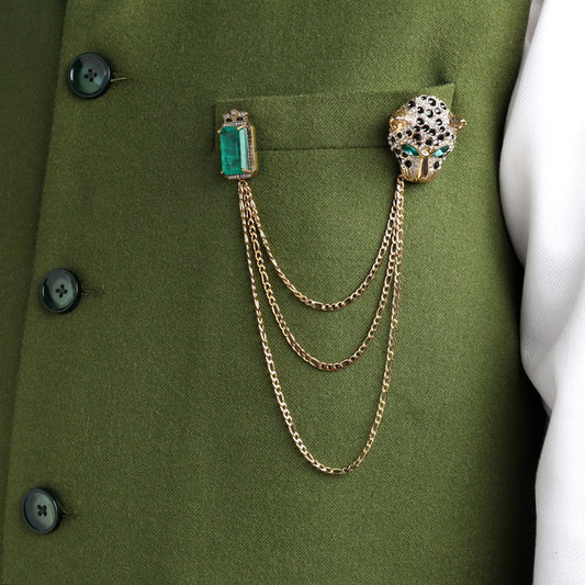 Jagaur in Emerald Doublet Stud