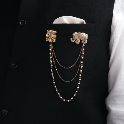 Chic Elephant in Pink Polki Stud