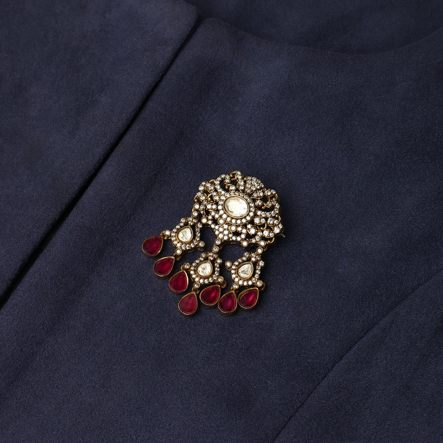 Polki Tassle in Ruby