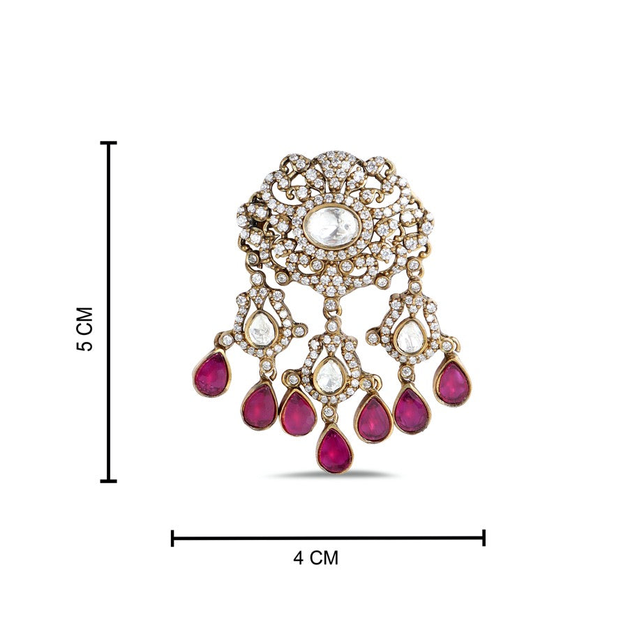 Polki Tassle in Ruby