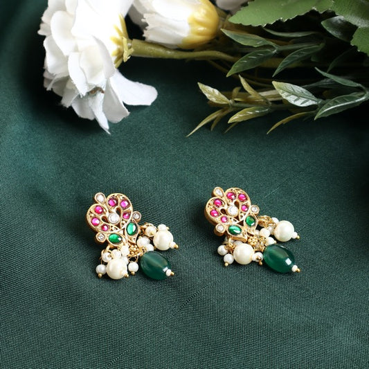 Piya Earrings in Ruby Green