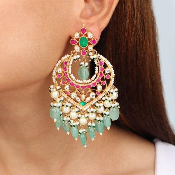 Zohra Pachi Ahmedabadi Kundan Earrings