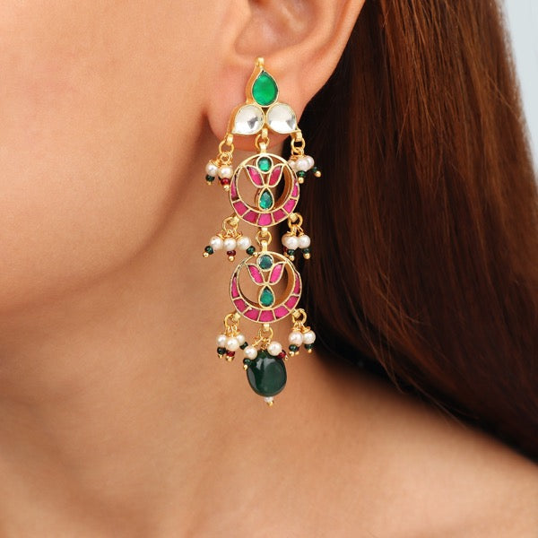 Chaand Kundan Polki Earrings