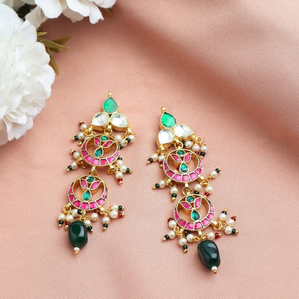 Chaand Kundan Polki Earrings