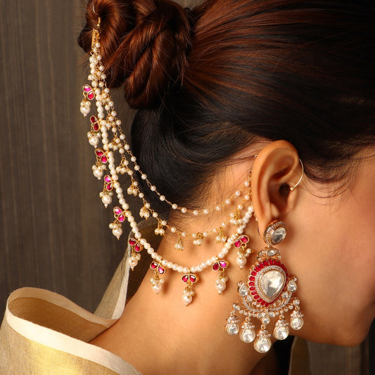 Shazia Polki Earrings with Zoya Ruby Sahare