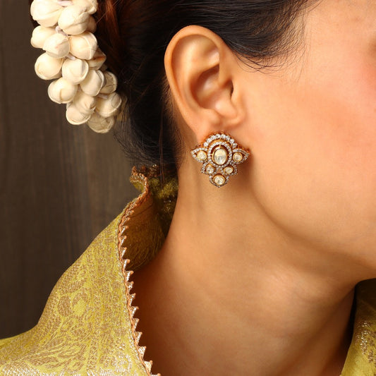 Advika Moissanite Polki Stud