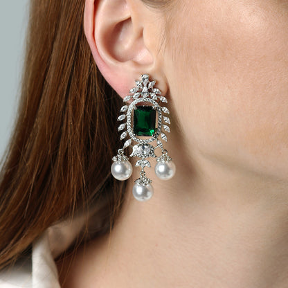 Shanaya AD Earrings in Green