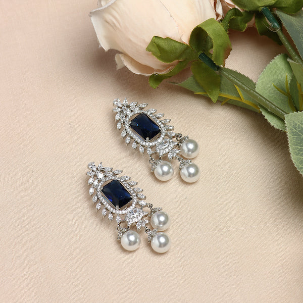 Shanaya AD Earrings in Blue