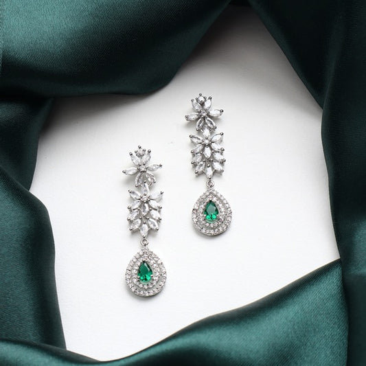 Siya Earrings in Emerald