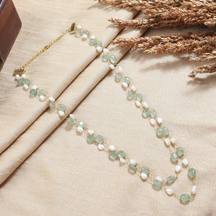 Rubaya Mala in Mint and Pearl
