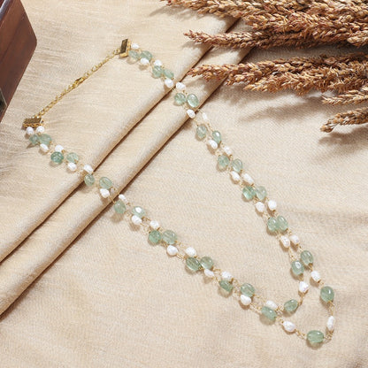 Rubaya Mala in Mint and Pearl