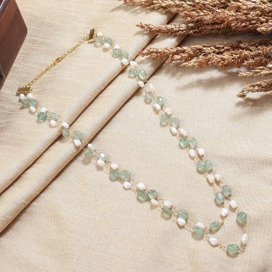 Rubaya Mala in Mint and Pearl