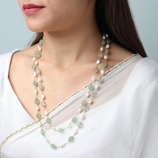 Rubaya Mala in Mint and Pearl