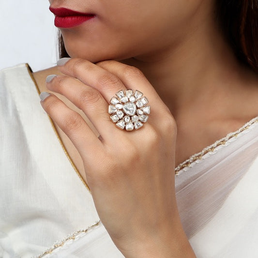 Polki Floral Ring
