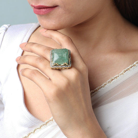 Vamika Mint Ring in Square