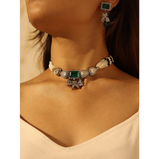 Myra Polki Emerald Choker