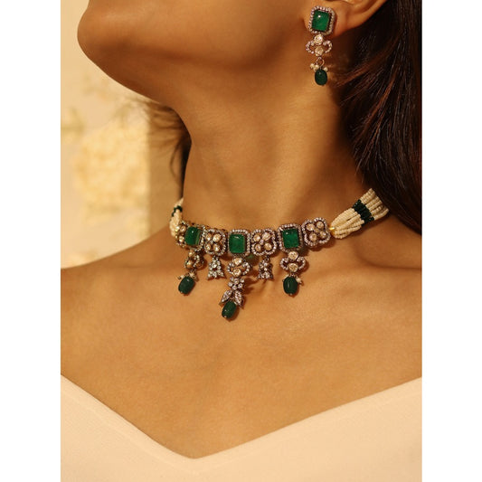 Mahta Polki Emerald Choker