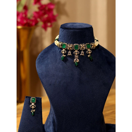 Mahta Polki Emerald Choker