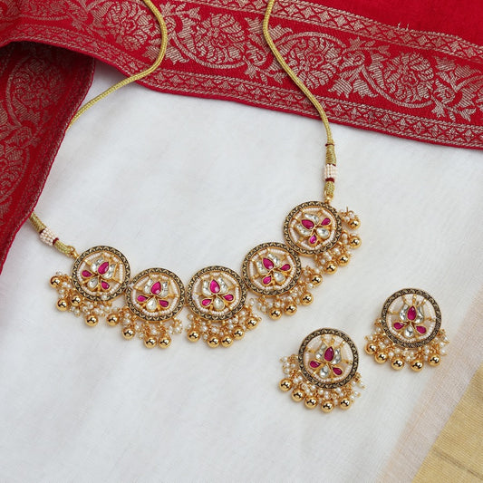 Zoya Gold Choker in Ruby