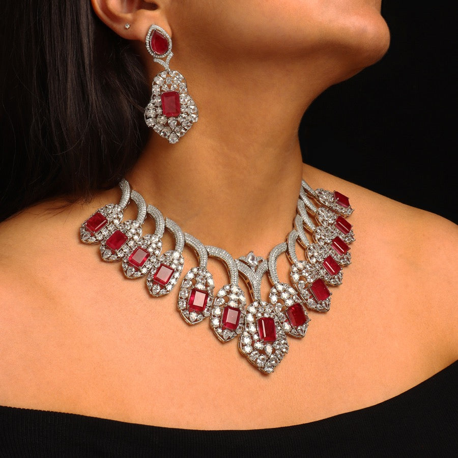 Haniya Ruby Diamond Set