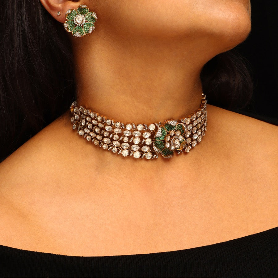 Bhoomi Polki Emerald Choker