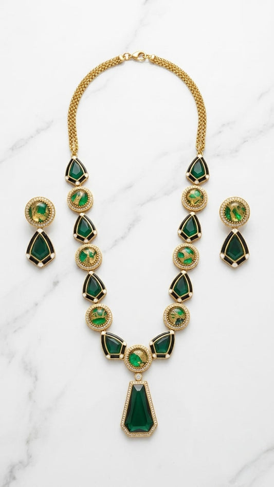 Maragatha Green  Neck Set