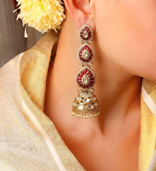 Meenal Emerald Kundan Jhumka