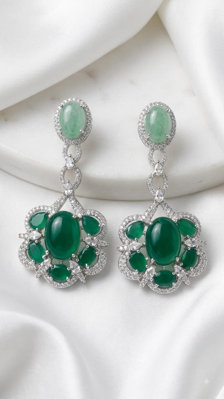 Harit Silver Floral Drop Earrings