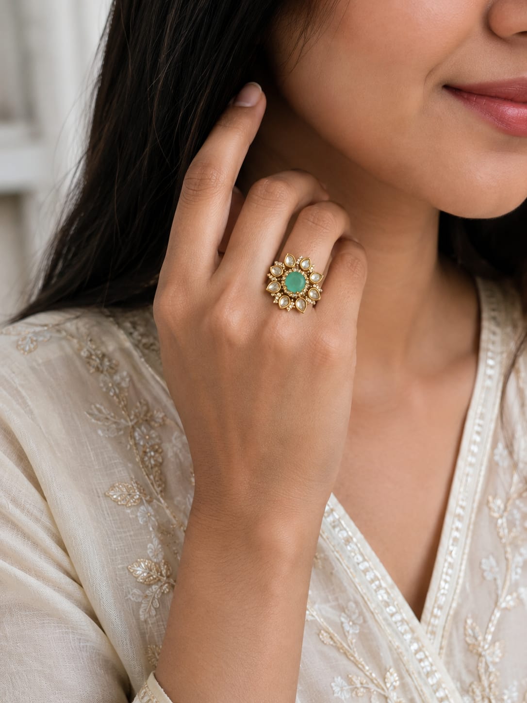 Ananya Mint Cocktail Ring