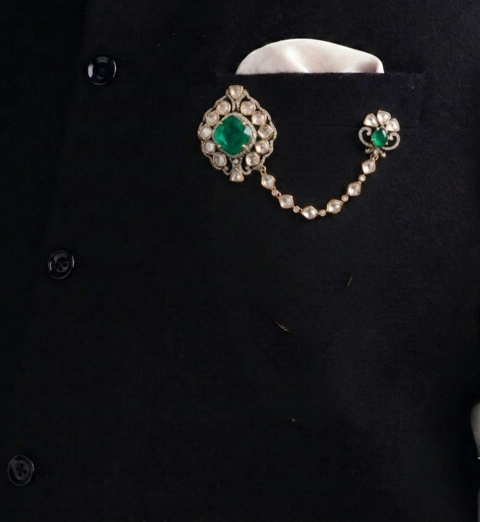 Aarav  Brooch in Green