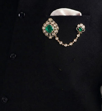 Aarav  Brooch in Green
