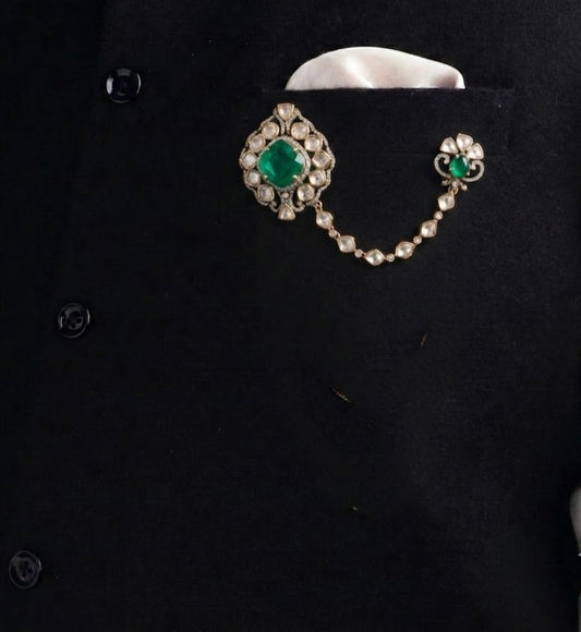 Aarav  Brooch in Green
