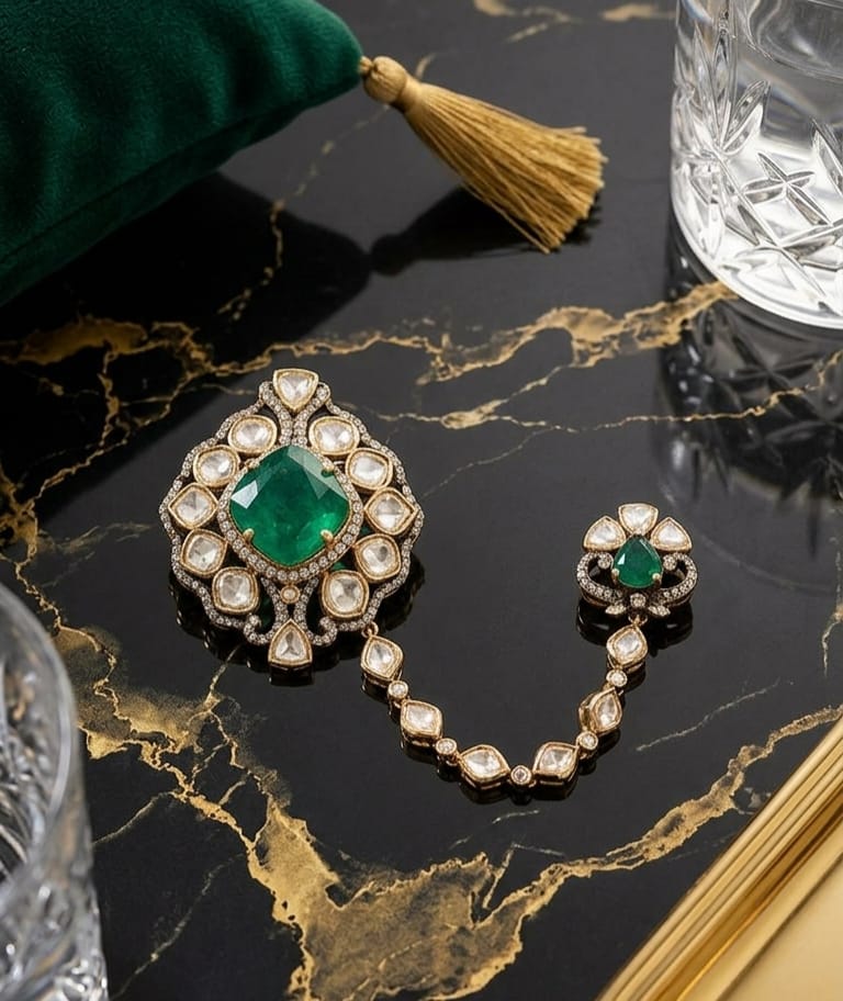 Aarav  Brooch in Green