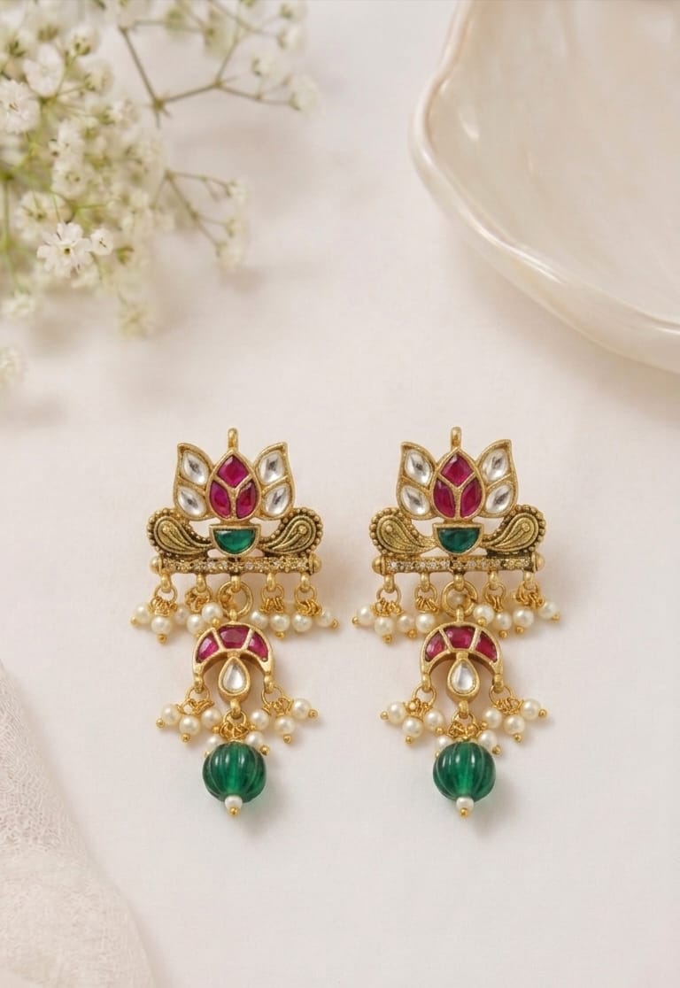 Padma Lotus Dangle Earrings