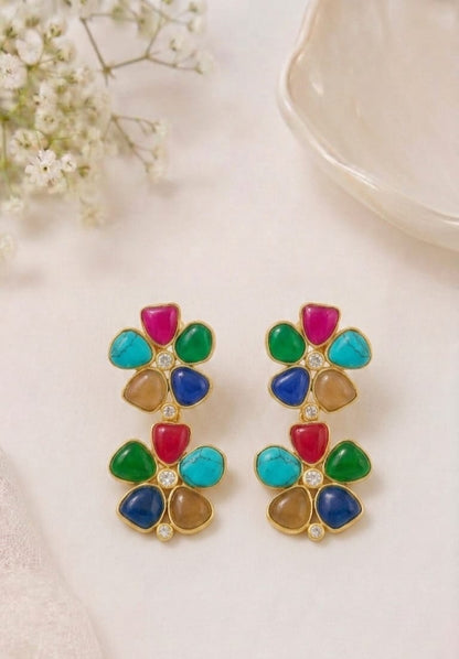 Navratna Drop Earrings