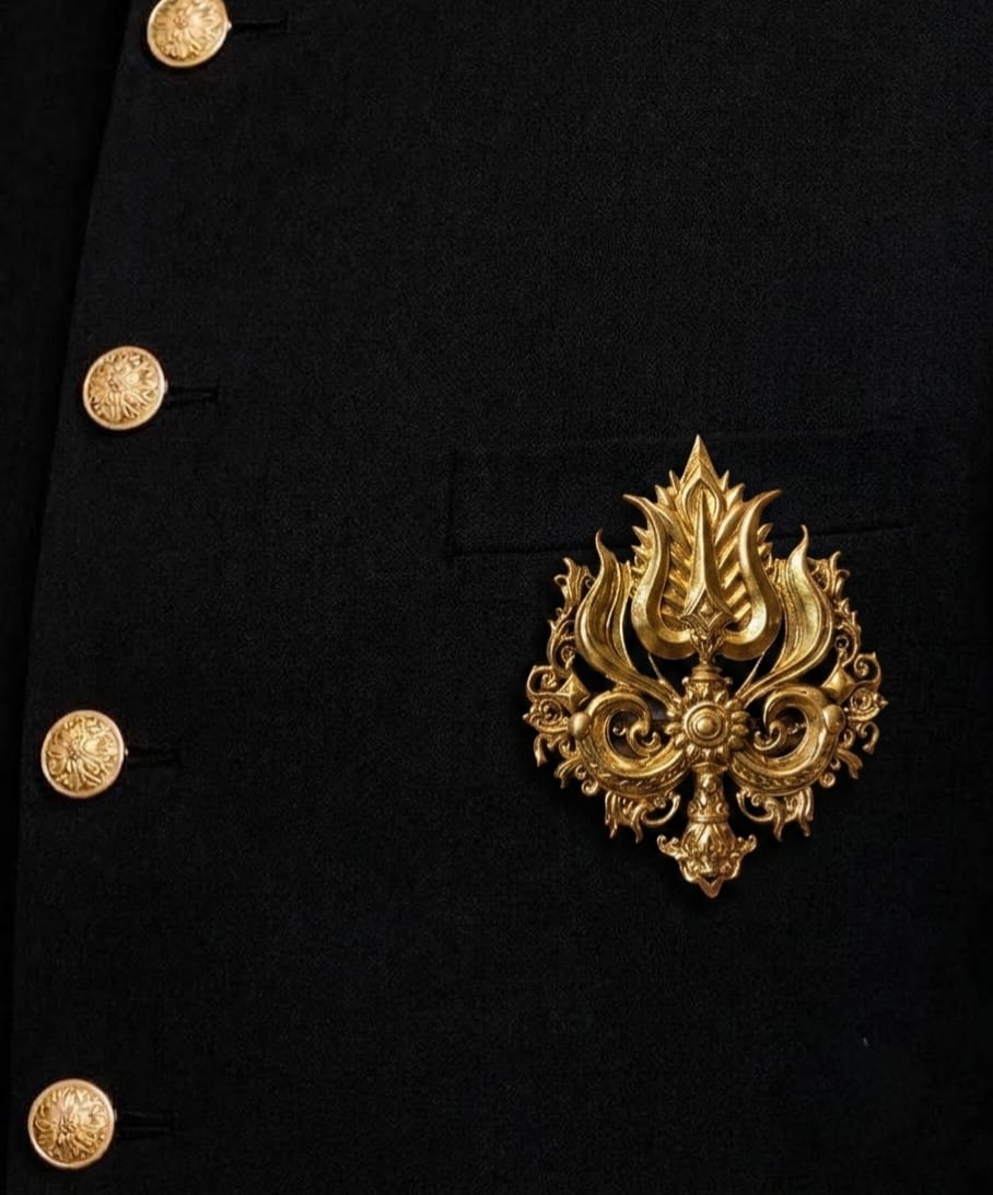 Trishul Gold tone Brooch