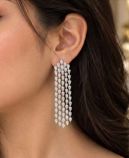 Jhalmal AD Chandelier Earrings